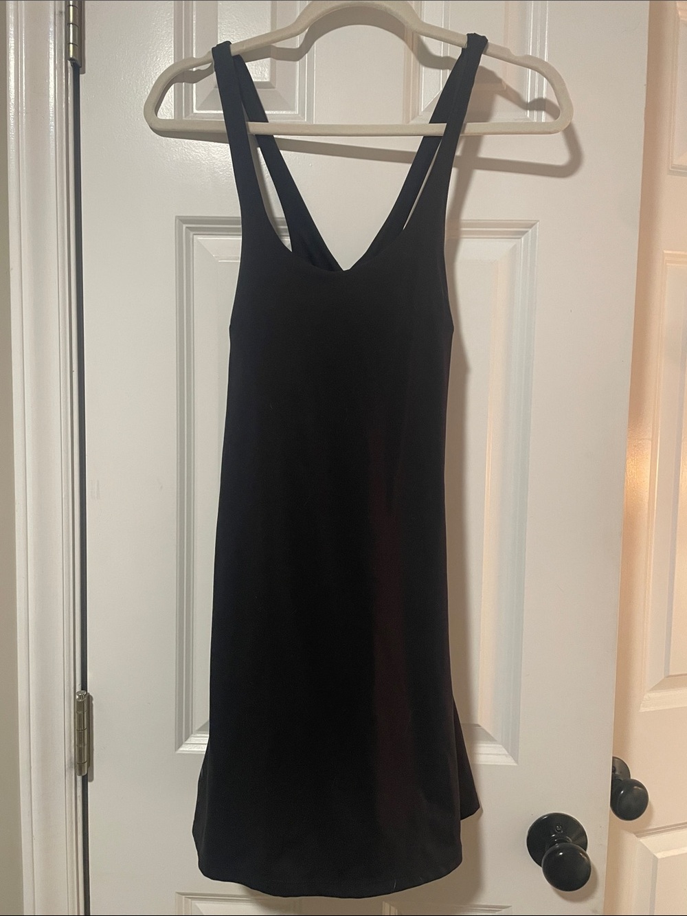 AthleticAvia Black Slip Dress with Crossed Back Strap/ shorts Pocket